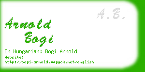 arnold bogi business card
